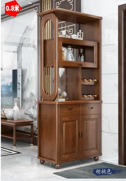 

Partition cabinet porch modern Chinese double-sided solid wood wine cabinet close to the wall shoe cabinet lobby cabinet screen