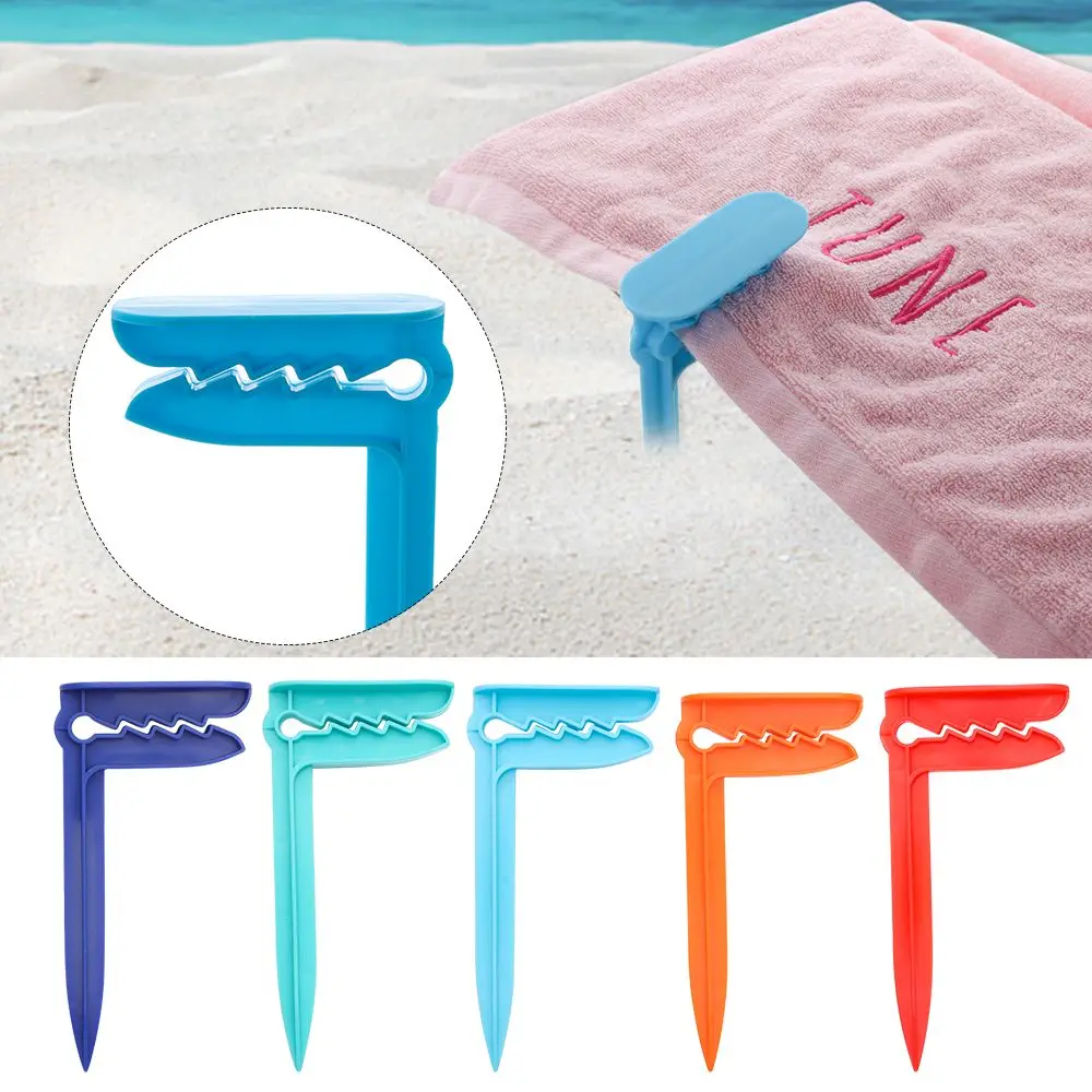 

4Pcs/Set Beach Towel Clip Camping Mat Clip Outdoor Decorative Clothespins Sheet Holder Towel Clamp Clothes Pegs Tent Clips