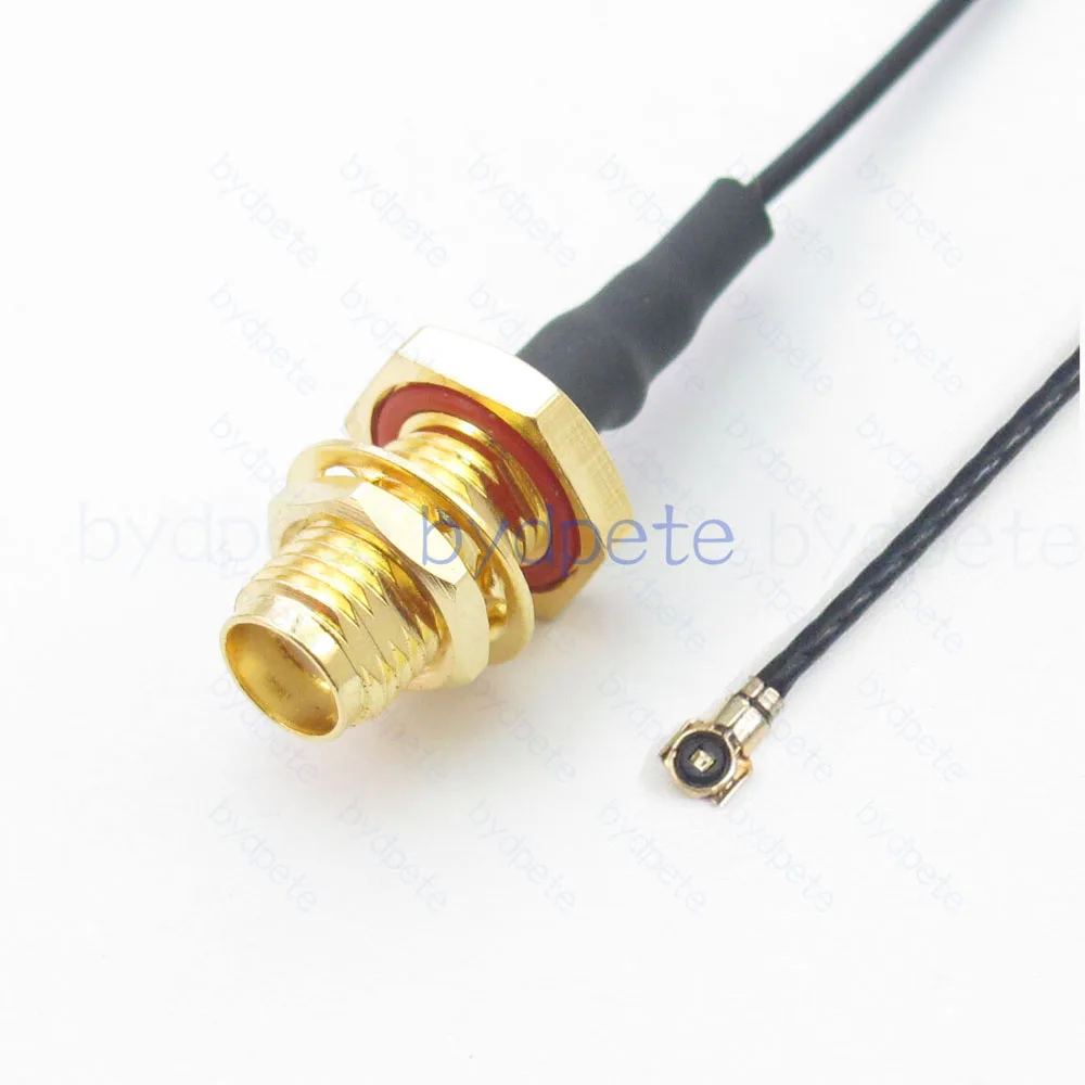 MHF4 WFL W.FL IPX4 plug  to SMA female bulkhead waterproof O-ring  RF 1.13mm diameter Pigtail cable Coaxial coax 50ohm jack