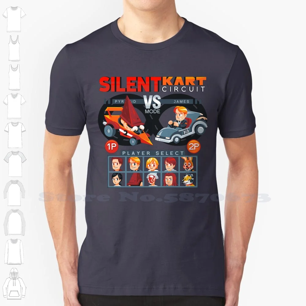 Silent Kart Circuit Cool Design Trendy T-Shirt Tee Silent Hill Silent Hill 2 Silent Hill 3 Silent Hill 4 Harry Mason James