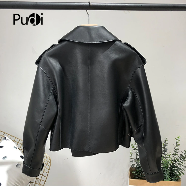 PUDI Real Sheep Skin Coat Jacket Overcoat Women\'s Winter Warm Coat Genuine Leather Inside Winter Coat CT936