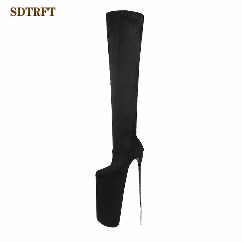 SDTRFT Girl\'s shoes pole dancing 30cm thin heels Stiletto over the knee long boots platform women pumps SM Cosplay  botas mujer