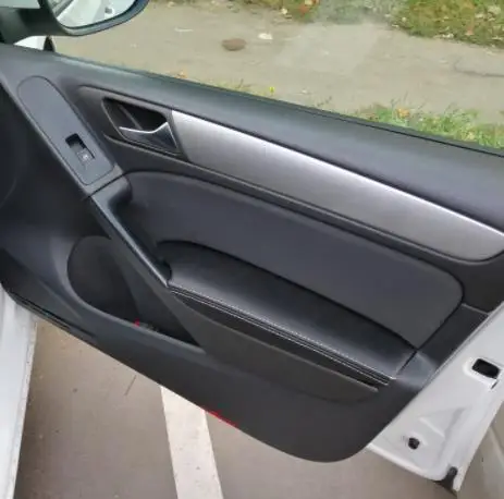 For Volkswagen Golf 6 Microfiber Front / Rear Door Panel + Armrest Leather Cover Protective Trim car accessories interior