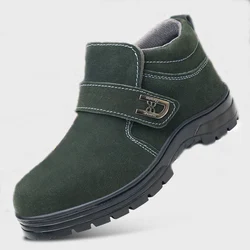 men casual welder steel toe cap boots cow suede leather safety shoes platform work ankle boot security botas zapatos seguridad