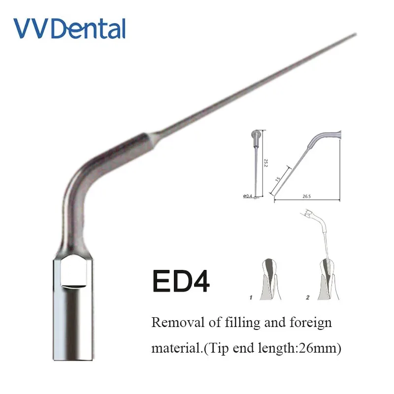 VVDental ED4 Root Canal Ultrasonic Dental Scaler Endo Tips For Woodpecker DTE SATELEC GNATUS Scaler Original Handpiece