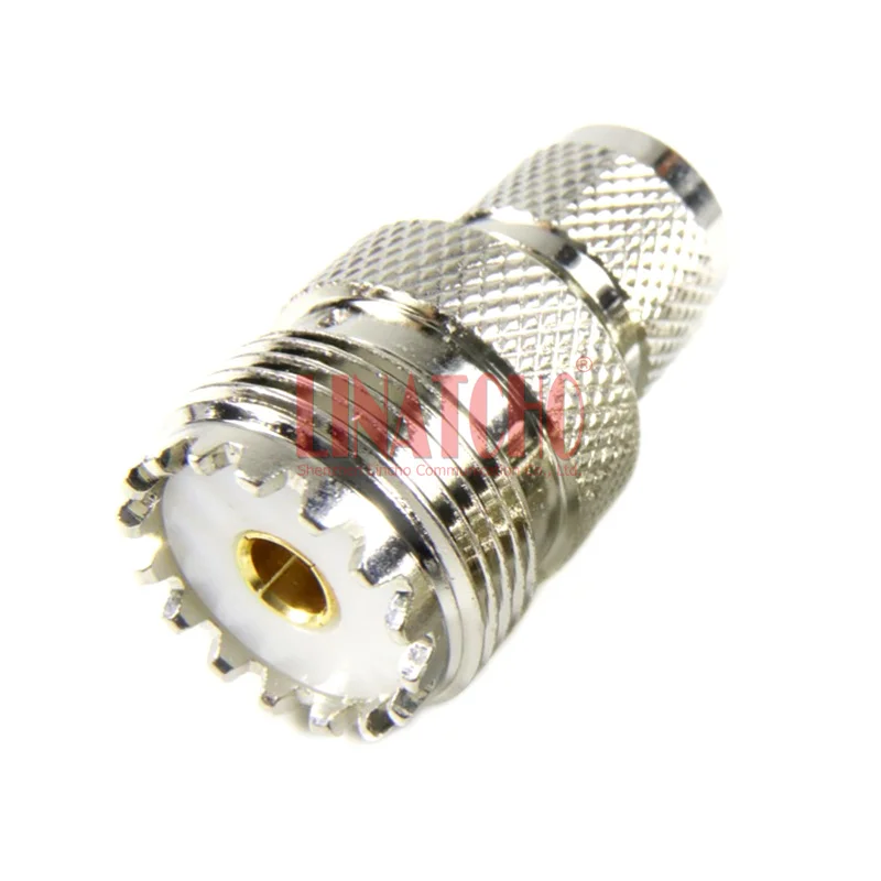 50 Ohm Brass UHF SO239 Female to MINI UHF Straight Connector for GM300 Car Two Way Radio