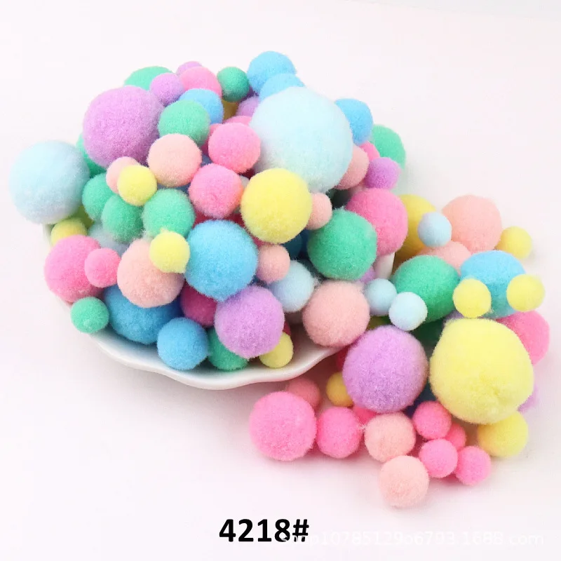 10mm To 30mm 20g Multi Size Mix Colors Pompom Fur Craft DIY Soft Pom Poms Balls Wedding Decoration Glue on Cloth Accessories
