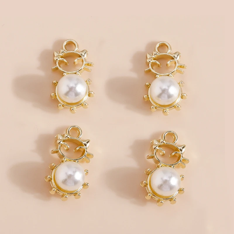 Mix 8 Stück Goldfarbe Herz Mond Sterne Bär Kristall Perlen Charms für DIY Schmuckherstellung Zubehör Anhänger Halskette Ohrringe – Detail 28