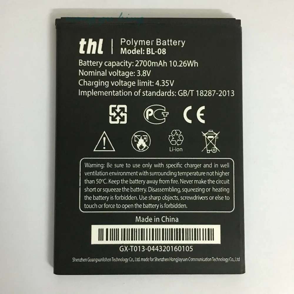 

100% Original BL-08 Battery Replacement For THL 2017 2700mAh 3.8V Backup Bateria Smartphones Repair Parts - In Stock