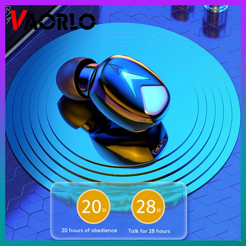 VAORLO Single Mini Invisible Bluetooth 5.2 Headphone TWS True Wireless Stereo Gaming Earphone HIFI Sound Sport Headset With Mic