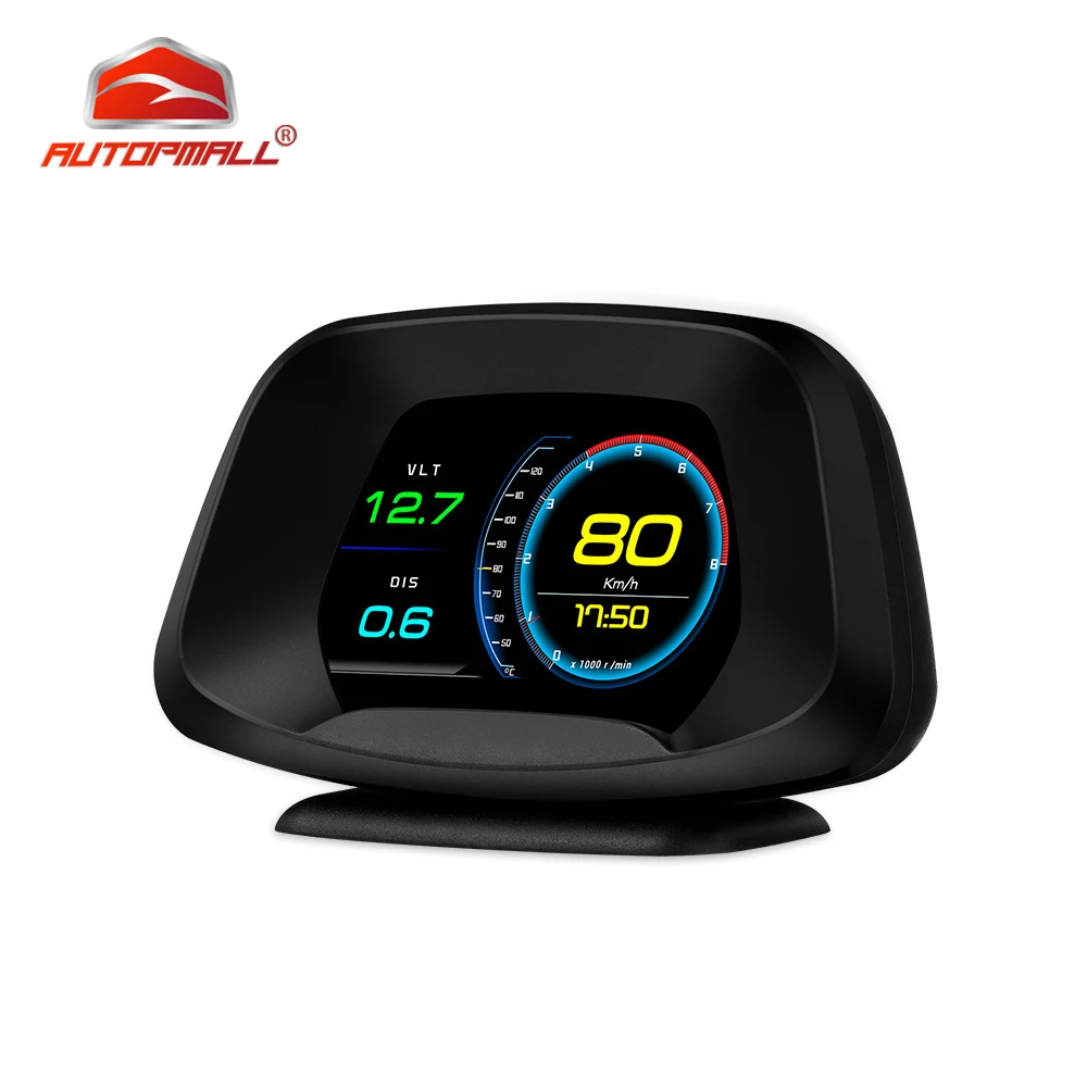 

Car Heads Up Display Car Windshield OBD2 Clean DTCS Engine Fault Oversped Alarm Multiple Digital Display GPS Speedometer P19