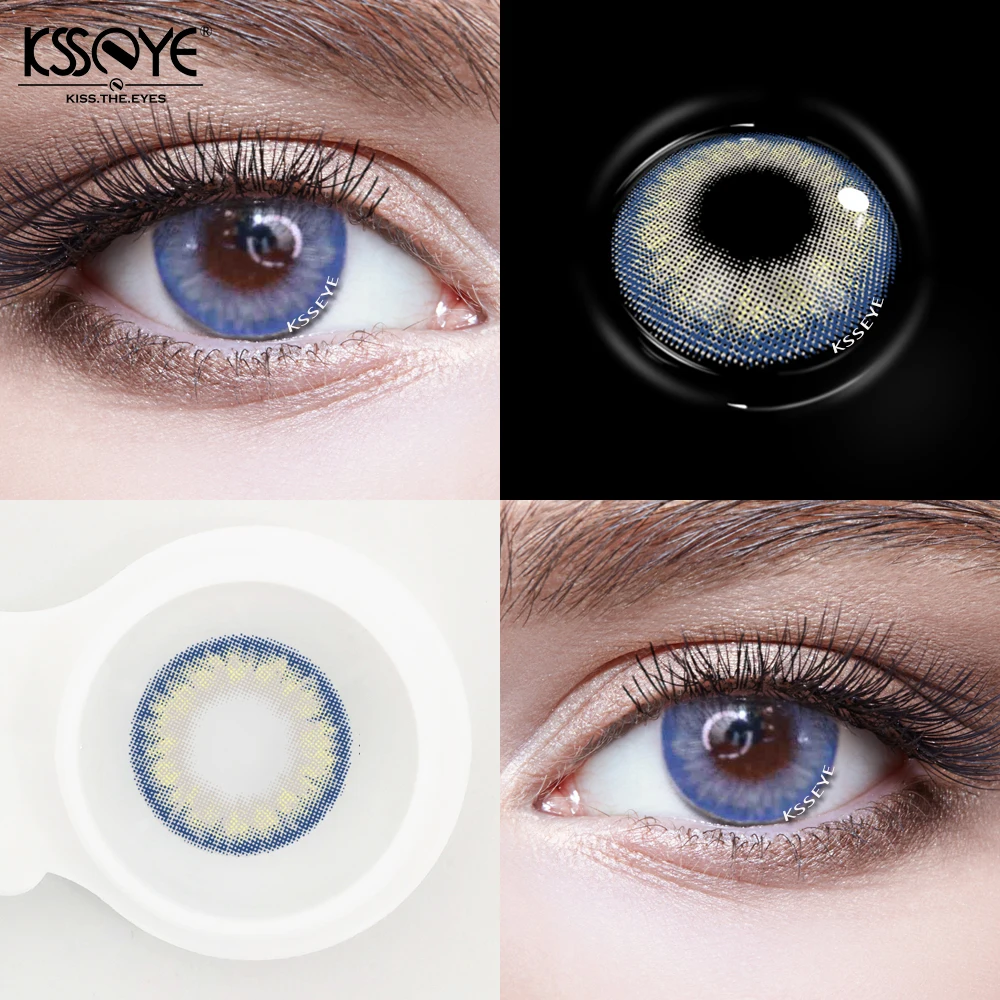 KSSEYE 2pcs/pair Pro Color Contact Lens Eye Color Cosmetic Color Contact Lens Beauty Eye Contact Lenses