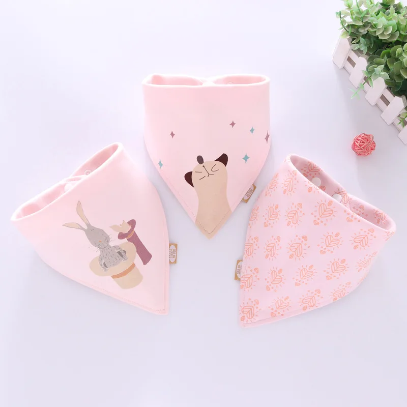 New printed triangle cotton turban bib baby feeding cartoon saliva towel baby eating accessories soft baby bib supplies