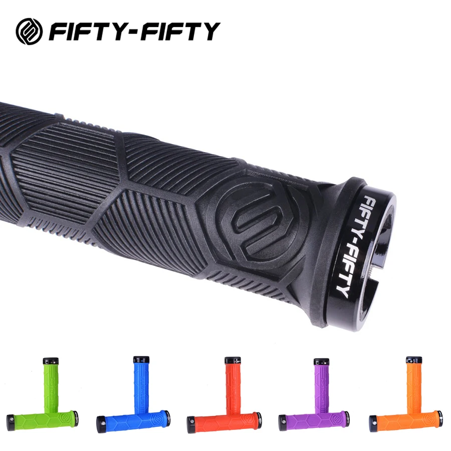 FIFTY-FIFTY Bicycle Handle Grips Dual Lock Mountain Bike Bicycle Grips High Friction Rubber Anti-slip Soft Handlebar Grips