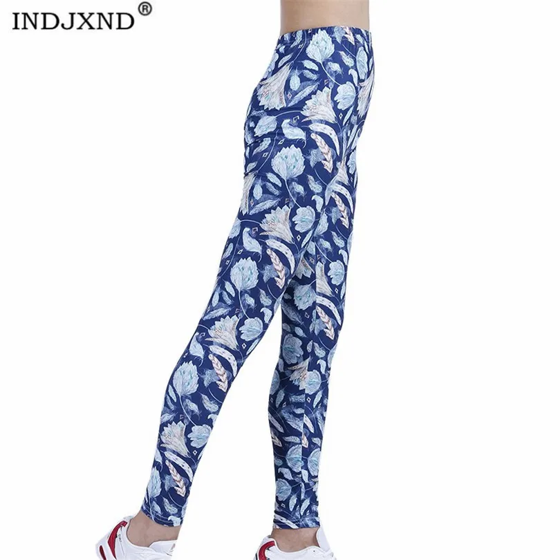 INDJXND Sexy Yoga Pants Solid Breathable High Waist Sports Push Up Exercise Tights Gym Workout Women Wheat Ear Flower New Bottom