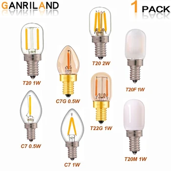 GANRILAND E14 Led Dimmbare Lampe E12 E14 220 V 0,5 W 1 W 2 W LED Lampe LED Filament Nacht licht Kronleuchter LED Edison Lampen C7 T20 T22