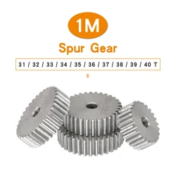 1 Piece Cylindrical Gear 1M-31/32/33/34/35/36/37/38/39/40T SC45# Carbon Steel Material Metal Gear For Transmission Accessories
