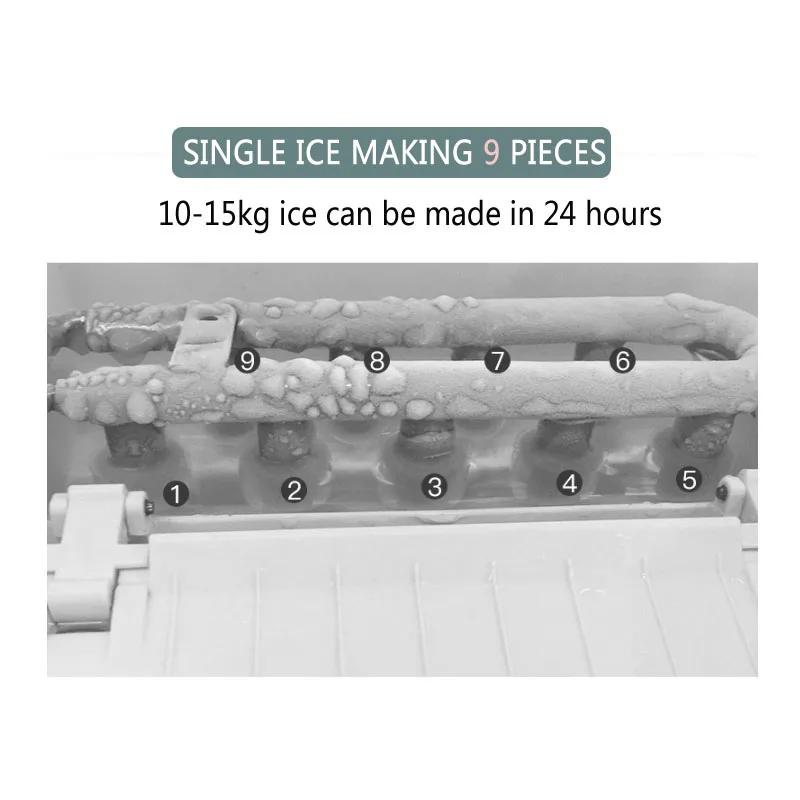 소형 원형 아이스 메이커 기계, 15kg, 상업용 국내 밀크 티 숍, 자동 아이스 큐브 제조 기계, 미니 아이스 메이커, 220V, 인기 상품