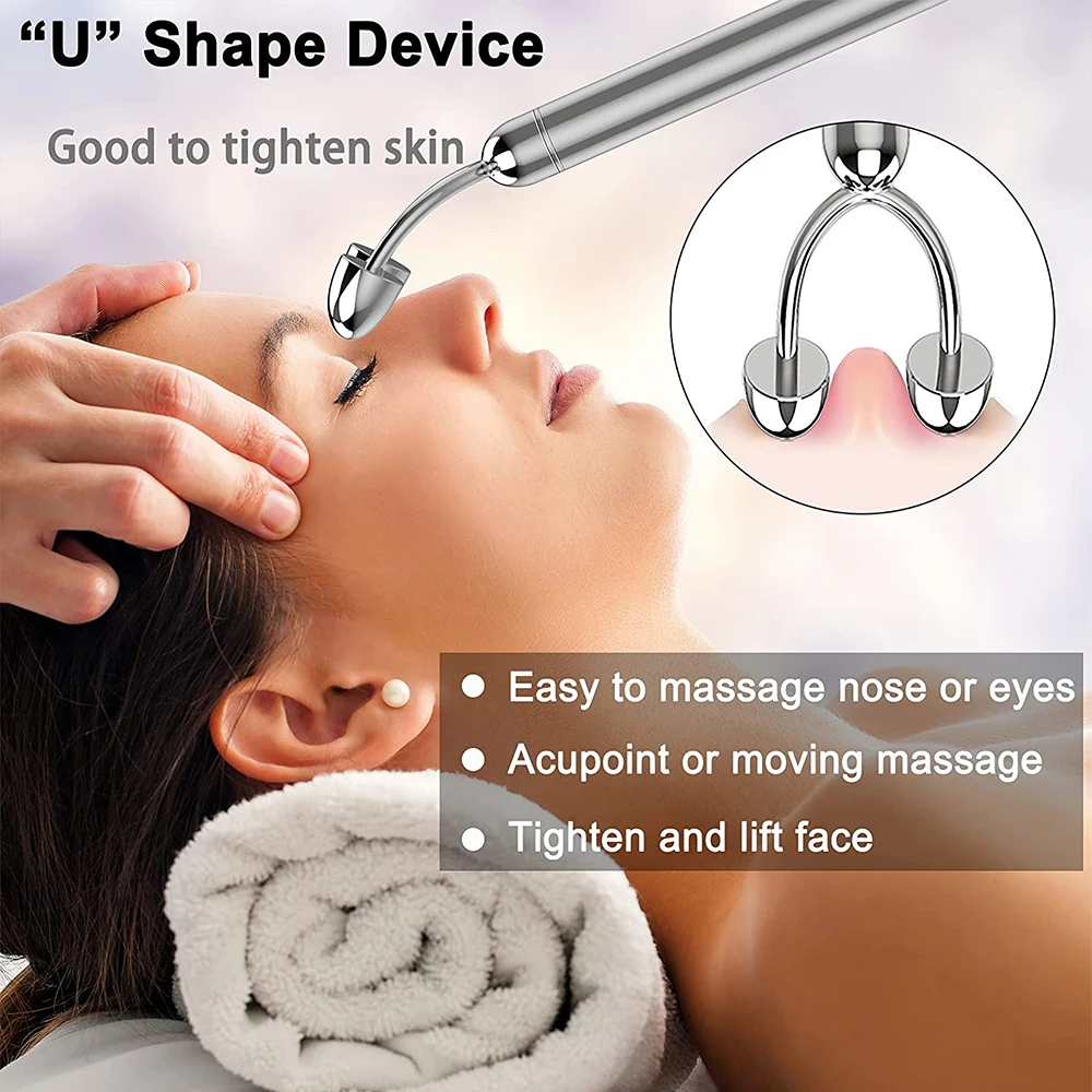 3 في 1 الكهربائية الوجه الأسطوانة الفولاذ المقاوم للصدأ الجمال الوجه الأسطوانة مجموعة شد الوجه العناية بالبشرة عيون الأنف الأسلحة الساقين الجسم مدلك #5