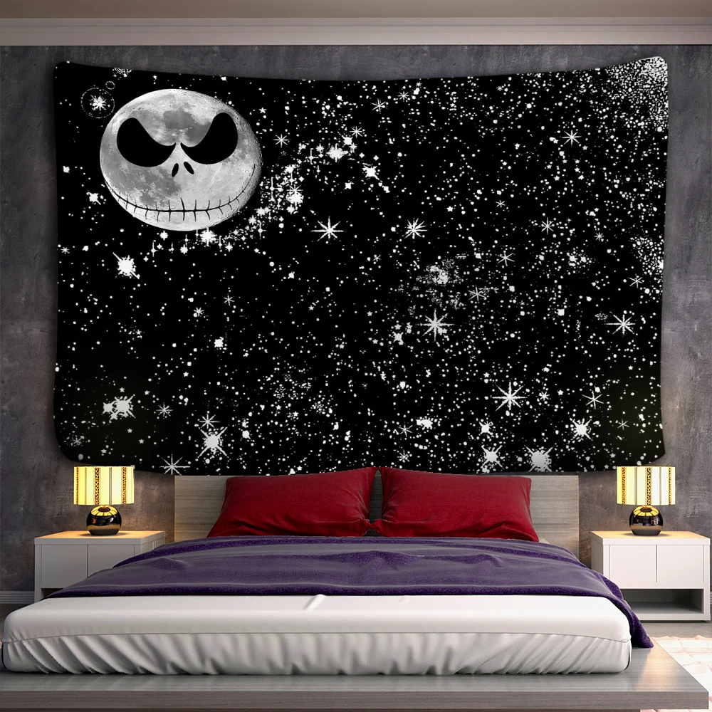 Skeleton Starry Sky Tapestry Wall Hanging Psychedelic Scene Starlight Art Bohemian Hippie TAPIZ Bedroom Home Decor