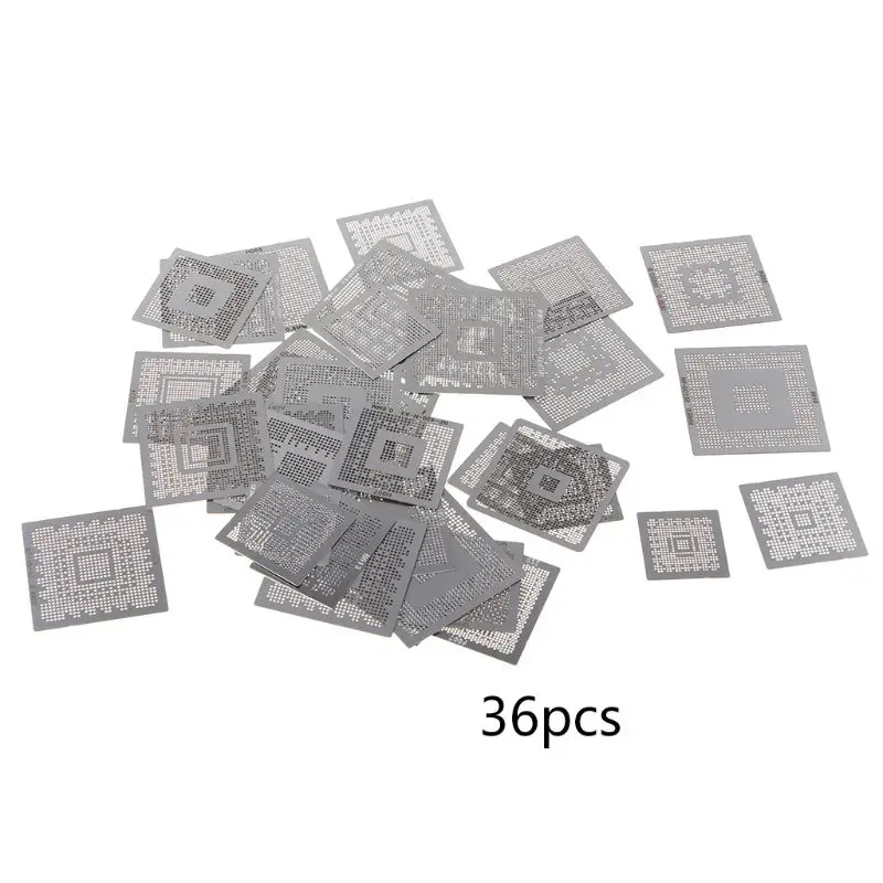 36Pcs/set Direct Heat Graphics Card Stencils Steel BGA Reballing Stencil for NVIDIA/for ATI Video Chips