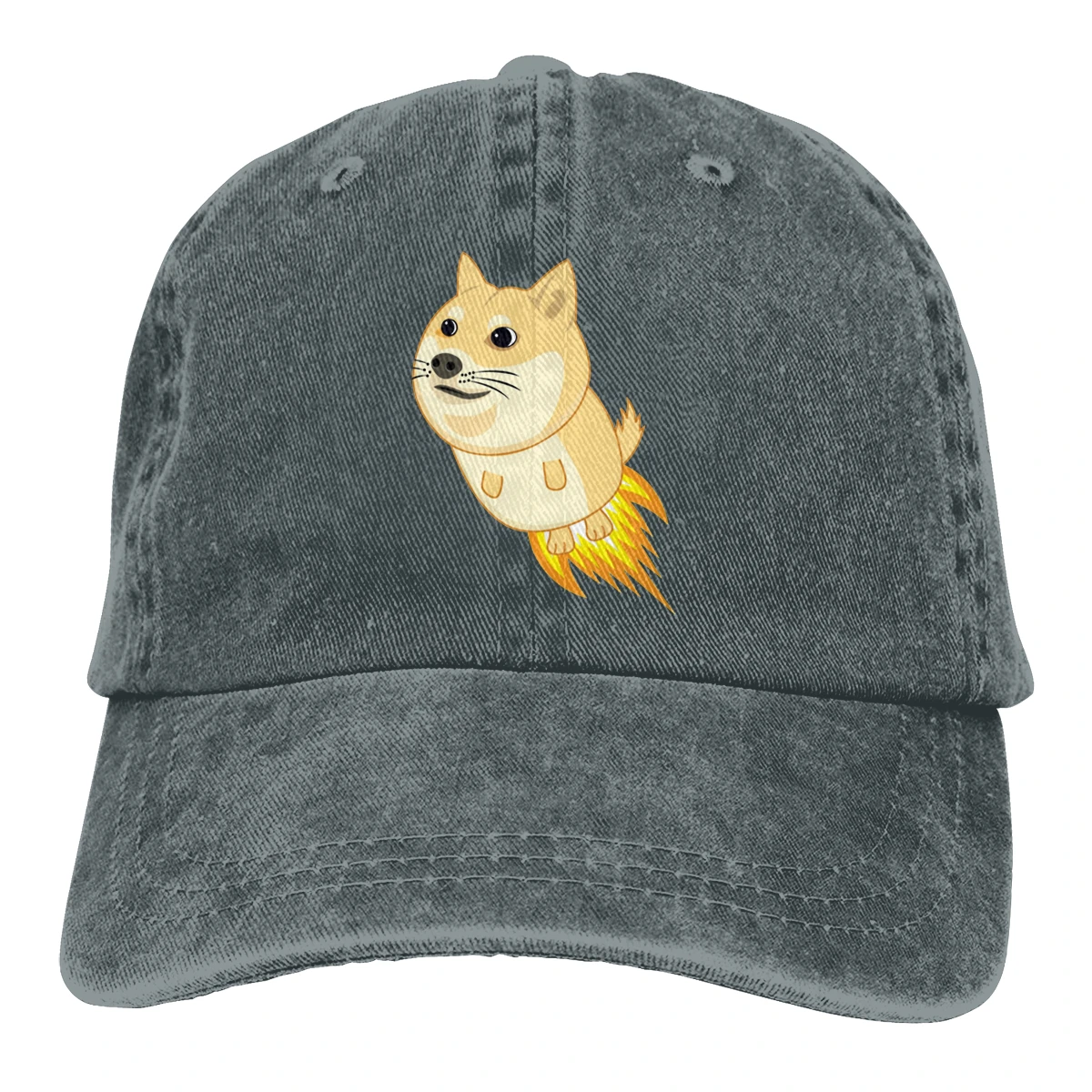 Adjustable Solid Color Baseball Cap To The Moon Cartoon Washed Cotton Doge Dogecoin  Bitcoin Digital Currency Sports Woman Hat