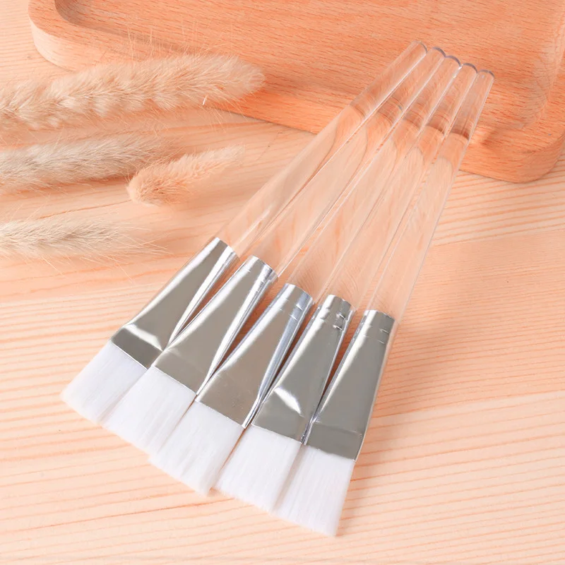 100 Pcs Transparent Soft Brush Set Beauty Makeup Brush DIY Oil Painting Watercolor Brush Metal Ring Nylon Brush