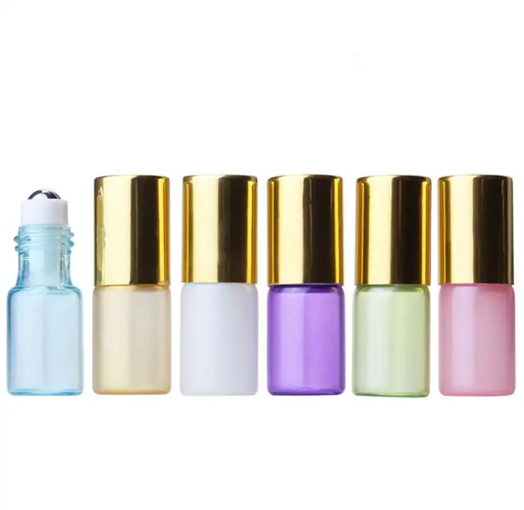 

3ml 5ml Glass Roll On Bottle Perfume Glass Vials Essential Oil Bottle with Stainless Steel Roller Ball SN739