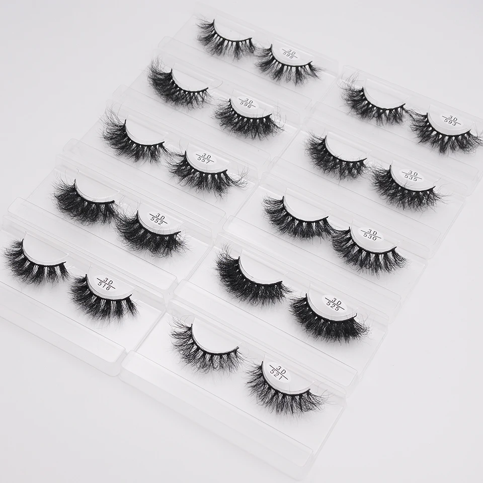 10–50 Stück/Lot flauschige Nerzwimpern Großhandel Make-up falsche Wimpern Wispy natürliche kurze Nerzwimpern