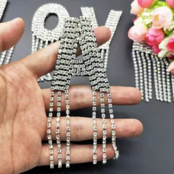 A-Z 1pcs Claw rhinestone English Alphabet tassel Letter Iron On letters Patch For Clothing Badge Paste For Clothes Bag jacket