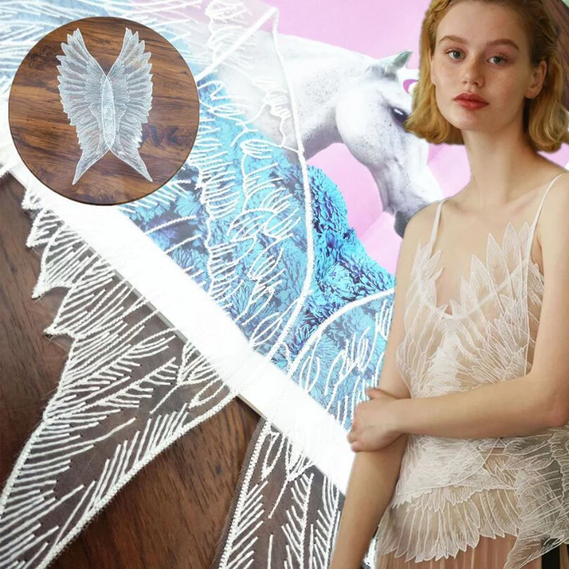 1 Pair Angel Wings Feather Patches Applique for Clothes Garment Dress Decoration Sewing Craft DIY Accessory