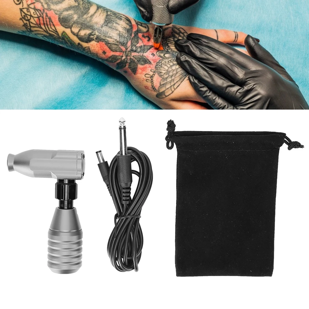 1 Set Rotary Wire Cutting Tattoo Machine Gray Strong Motor Tools Liner Shader Tattoos Machines DC Interface  Accesories Supplies