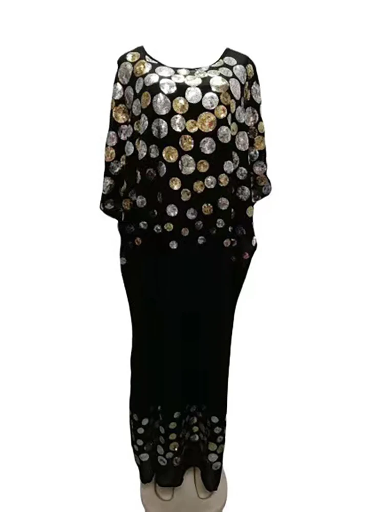 2024 Summer African Women's Sequins High Quality Top Fashion Temperament Casual African Women's Coat Skirt