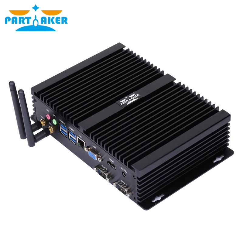 Partaker Không Quạt Công Nghiệp Máy Tính Mini PC Intel I7 10510U I7 8565U I5 8265U 2 * DDR4 Msata + M.2 PCIE Mini máy Tính Windows 10 HTPC Nuc VGA HDMI