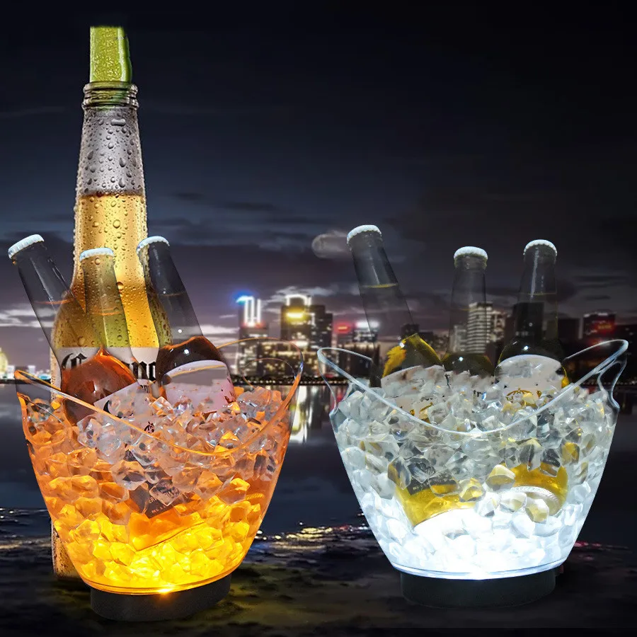 2L مقاوم للماء ABS LED الشمبانيا السلطانية الجليد دلو 7 لون LED KTV البارات النوادي الليلية LED تضيء البيرة دلو البارات ليلة