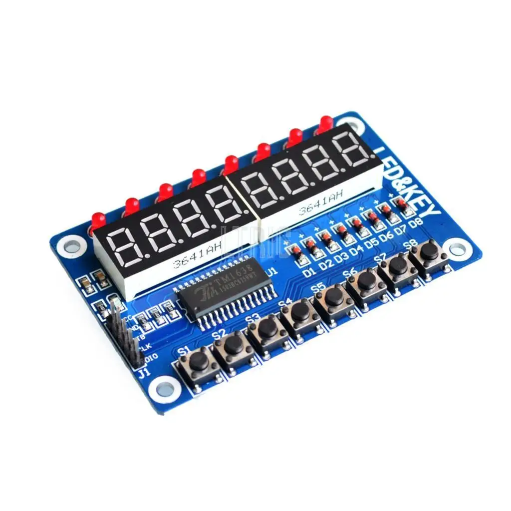 

LTRIG пользовательский 1 шт. клавишный дисплей для Arduino Новый 8-битный цифровой светодиодный трубчатый 8-битный модуль TM1638