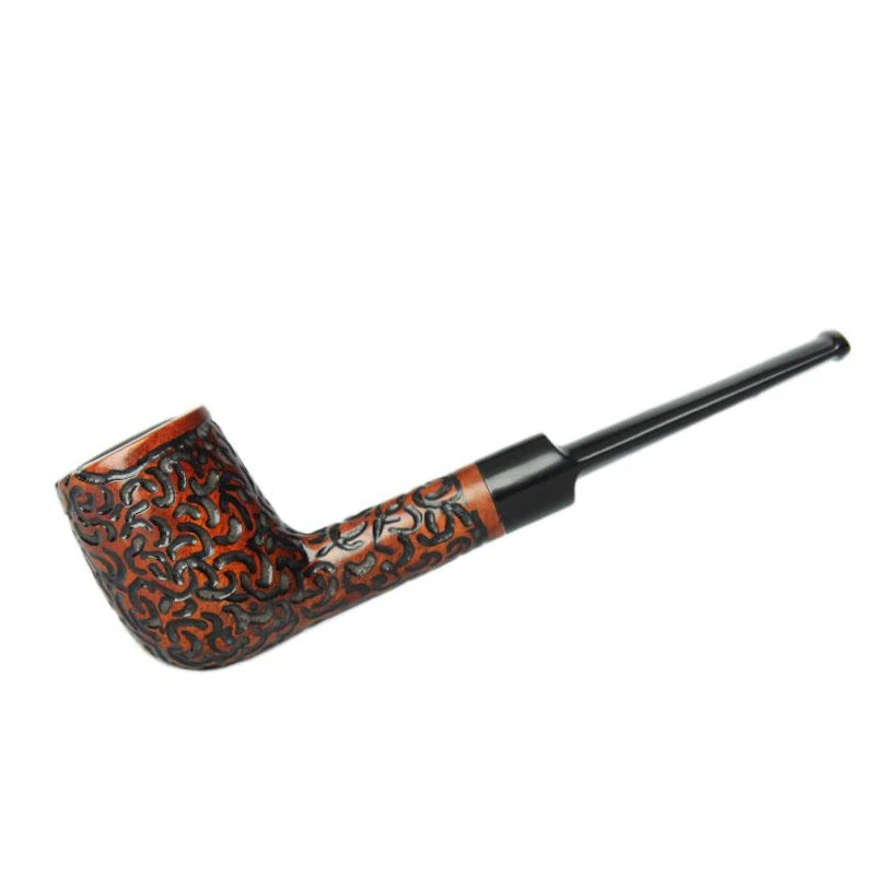 MUXIANG 12 Types Free 10 Pipe Tools Straight kevazingo wood Tobacco Pipe Handmade churchwarden Smoking Pipe China ad0001-ad0050