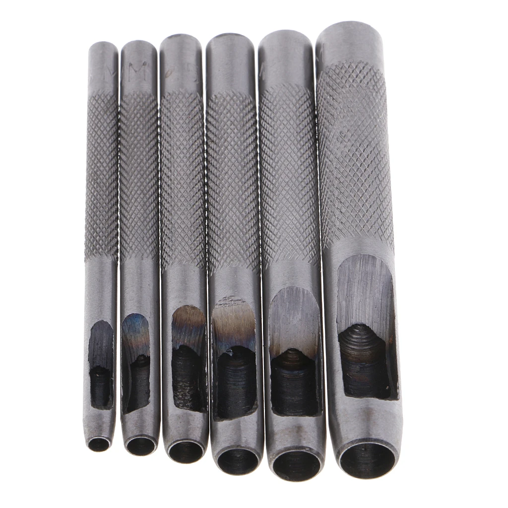 6Pcs Hollow Punch Set Hole Cutting Leather Plastic Paper Gaskets Tools 3/4/5/6/7/8/mm