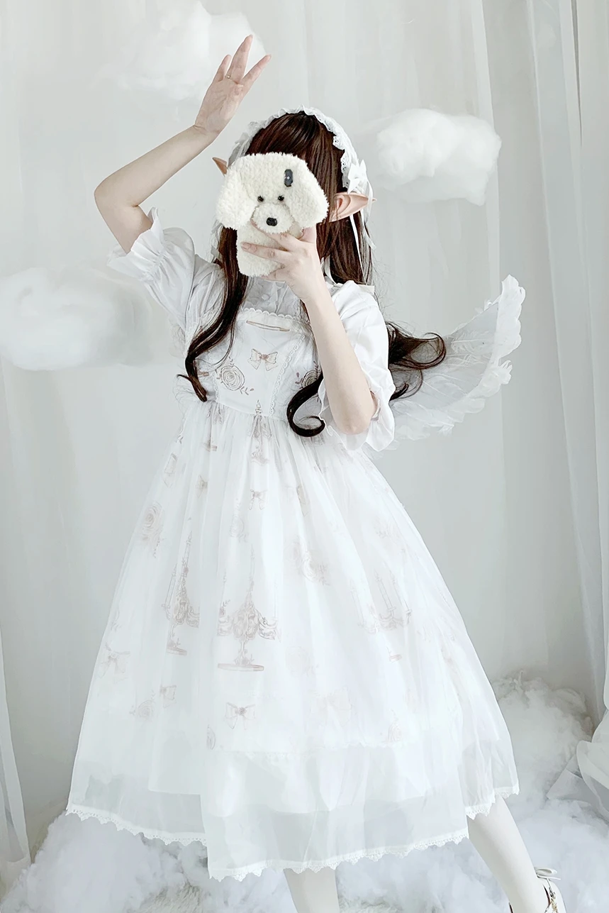 Robe Lolita à bretelles pour fille, tenue de tous les jours, Style japonais authentique, fée douce, JSK