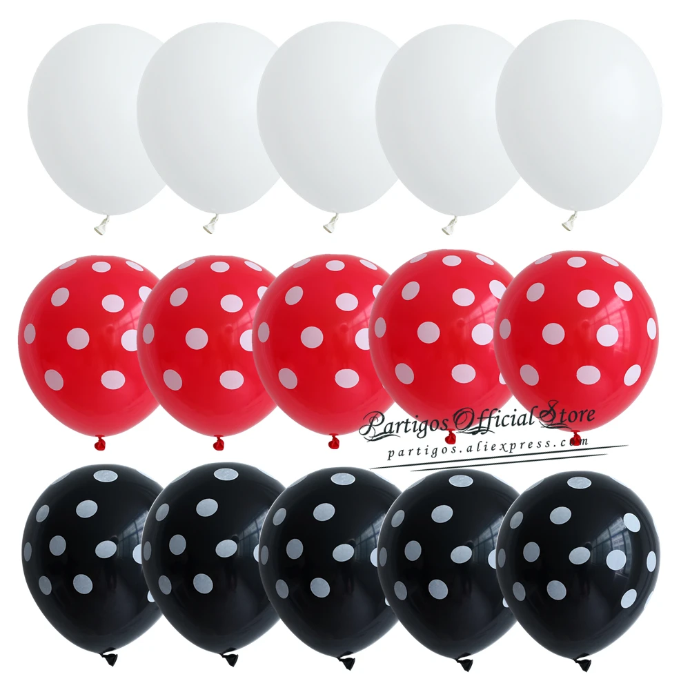 30pcs 12inch Beetle Black Red White Spot Latex Polka Dot Latex Balloons Wedding cartoon birthday party globos helium decoration