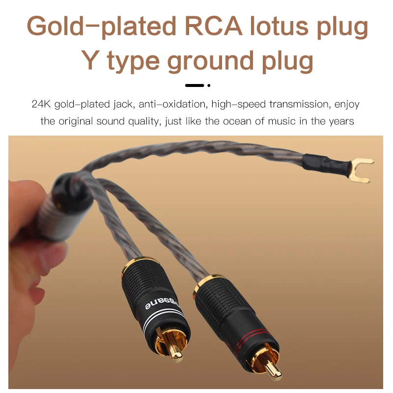 Odin HiFi Audio RCA Silver สาย LP ไวนิลบันทึก Tonearm Phonograph สาย