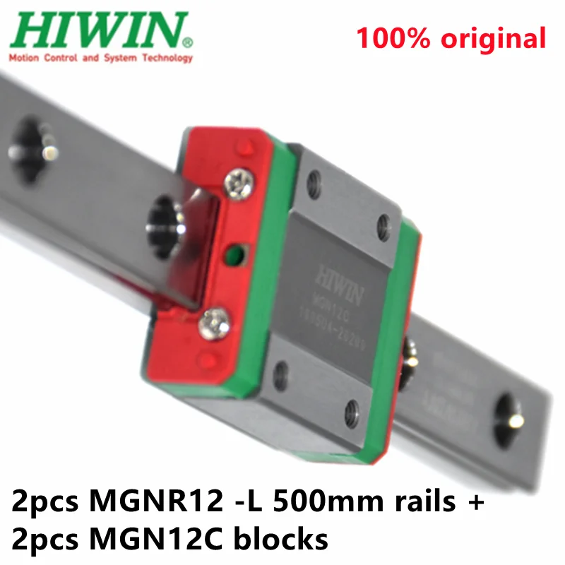 

2pcs Taiwan Original HIWIN linear guide rail MGN12 -L 500mm + 2pcs MGN12C mini sliding blocks for CNC kit MGNR12