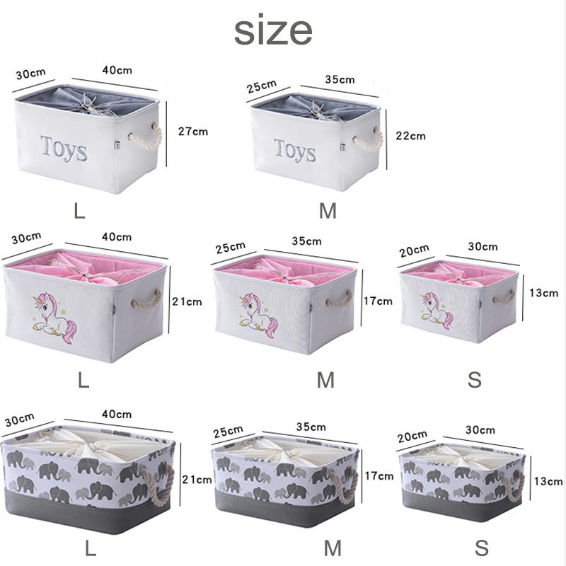 Fabric Storage Basket Toy Organizer Clothes Basket With Handle Kids Toy Storage Box Book Desktop Organizer Laundry Basket