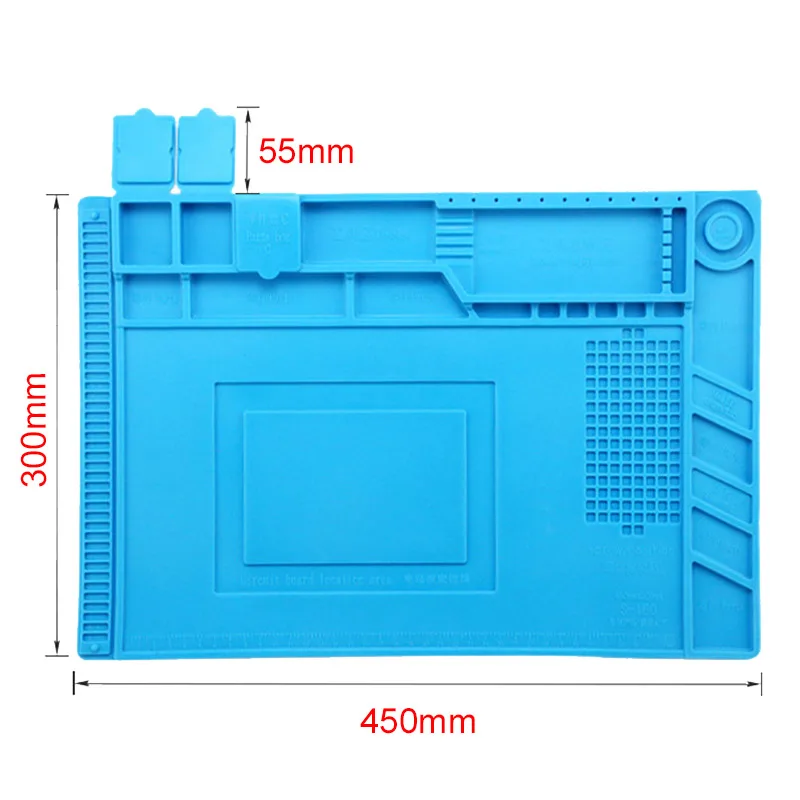 New Heat Insulation Silicone Soldering Pad Mat S-170 S-160 S-150 S-140 Desk Maintenance Platform For Repair Station Wit Magnetic