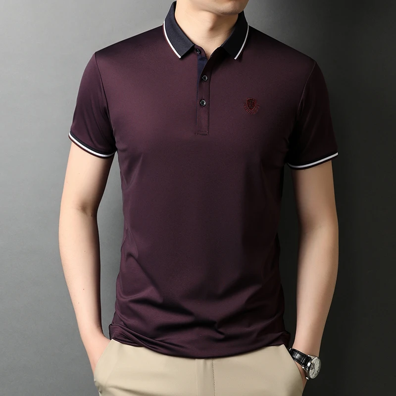 

Top Grade New Designer Logo Summer Brand Mens Polo Shirts With Short Sleeve Turn Down Collar Casual Tops Fashions Men Clothing