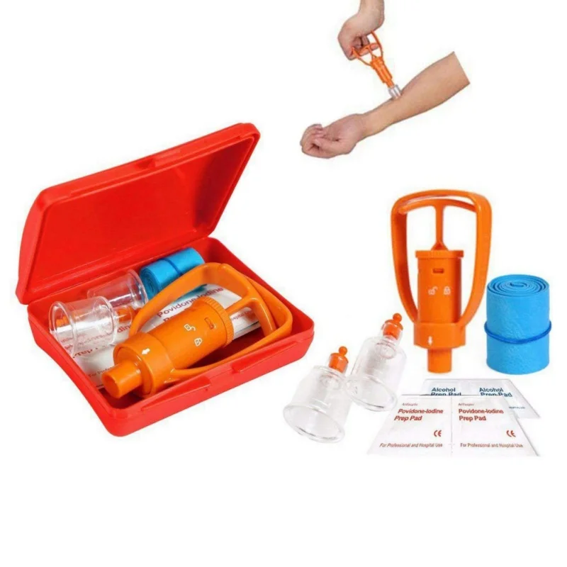 Outdoor Camping Survivor Venom Extractor Kit Safe First Aid Kit Safety Venom Protector for Snake bees Bite *