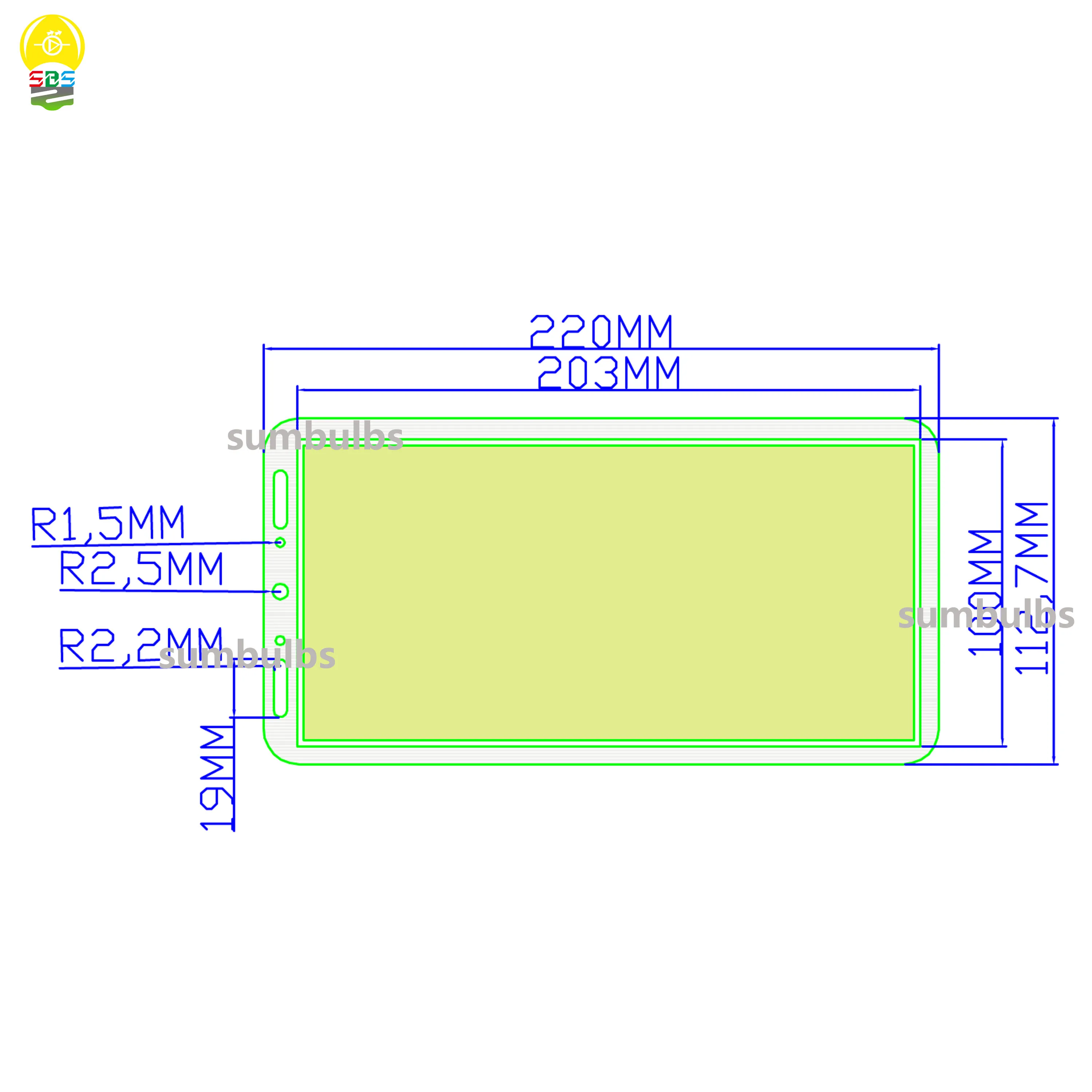 COB LED Panel Light LED Strip Light LED COB Light Lamp White/Warm White High Brightness Working Light 220X120mm 12V 70W 7000LM