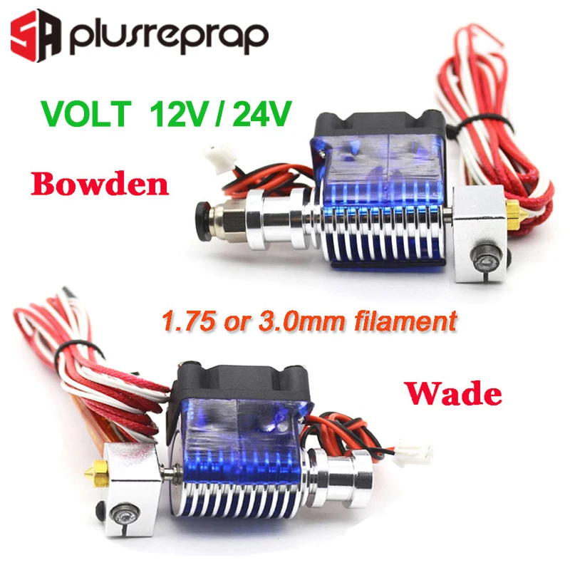 V6 J-head 12 فولت 24 فولت جميع المعادن هوند واد أو بودن الطارد سخان الثرمستور فوهة المروحة بالوعة الحرارة ل 1.75/ 3 مللي متر ثلاثية الأبعاد جزء الطابعة