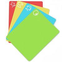 Flexible Plastic Non-slip Chopping Block - Cutting Board - Cutting Mats With Food Icons Kitchen Tools (Set Of 4) 15\