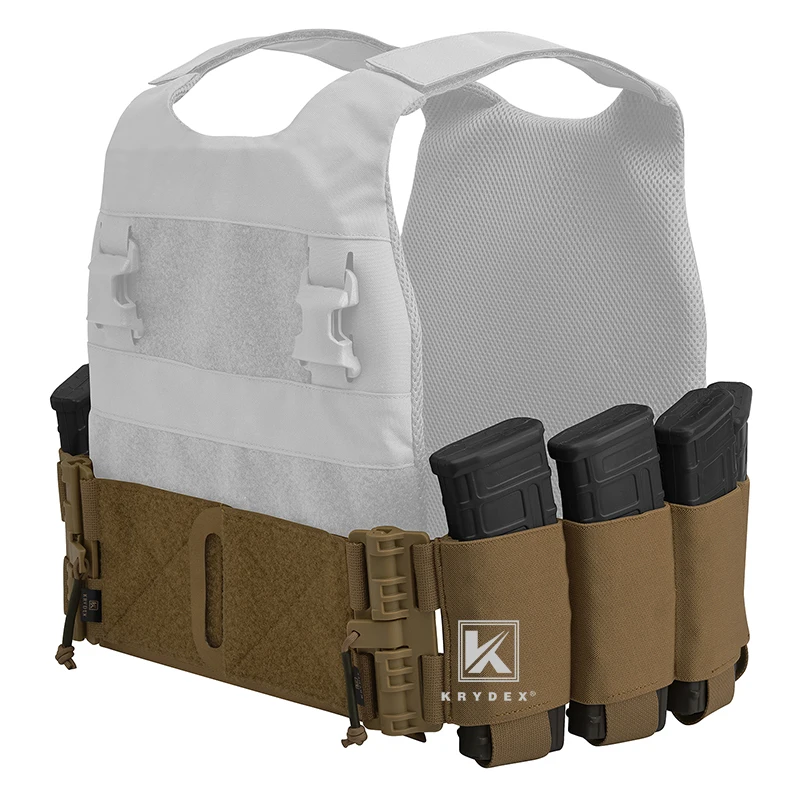 

KRYDEX Elastic Quick Release Cummerbund For LBT LBX FCPC Vest 4 x AR Magazine Pouches Stretch Accessories Coyote Brown 1Set